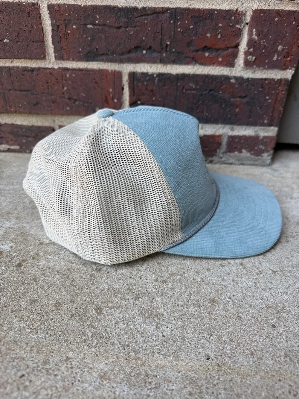To The Ends Of The Earth Blue Corduroy Trucker Hat